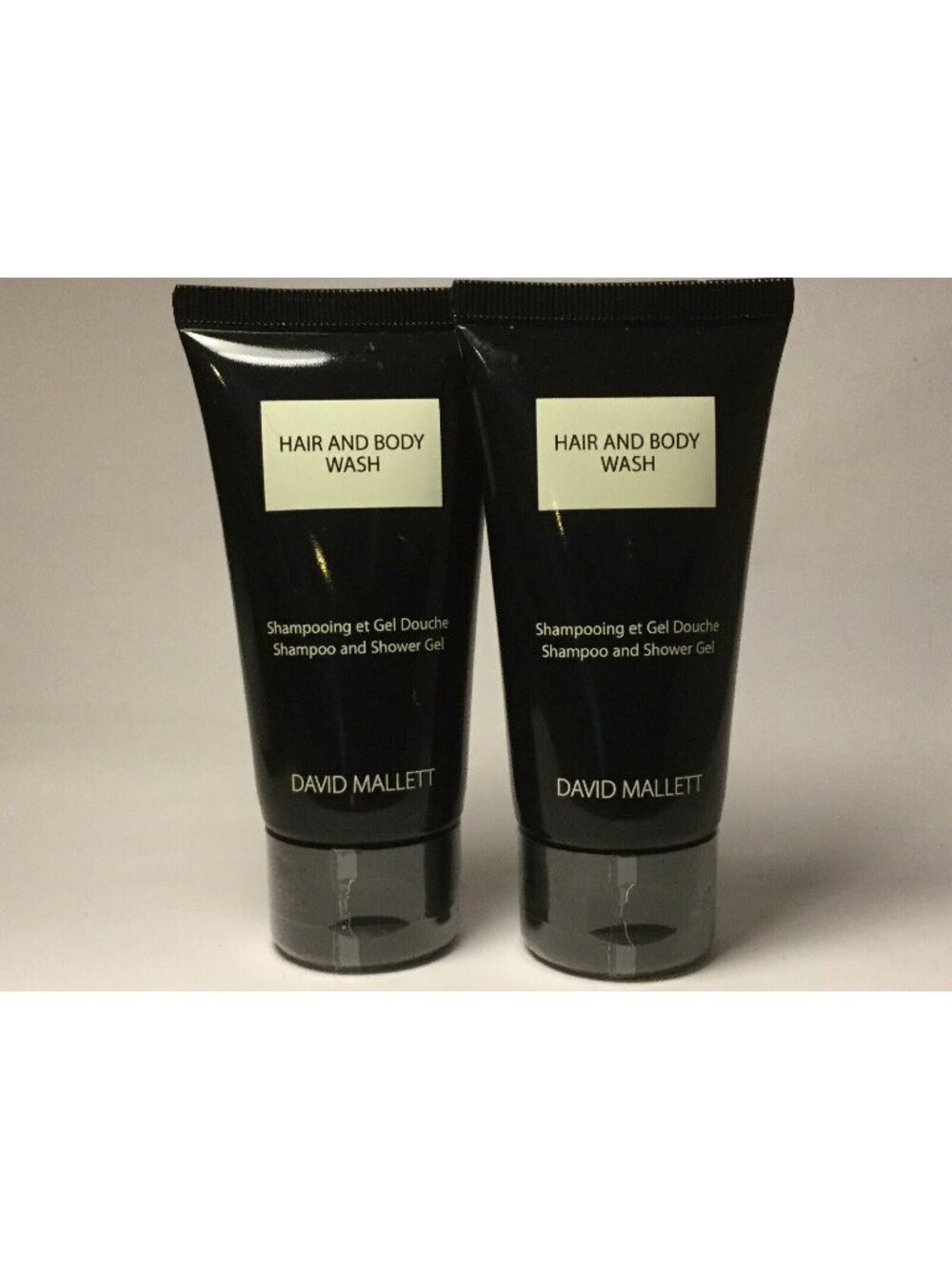 DAVID MALLETT Hair & Body Wash Shampoo Shower Gel LOT 2 X 1.7oz Sealed Bergamot